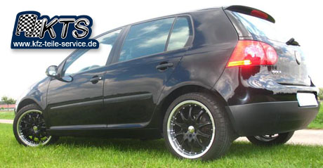 VW Golf V schwarz mit 18 Zoll DBV Mauritius black
